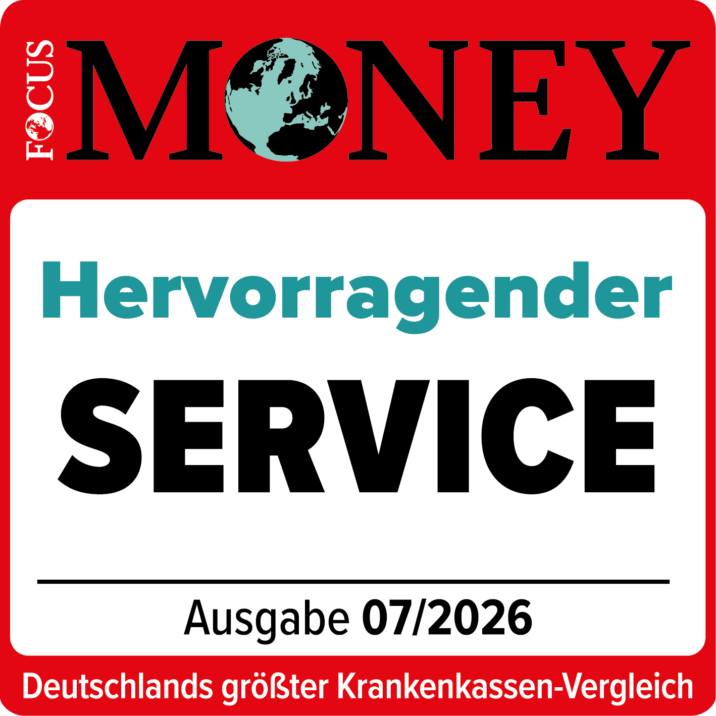 Hervorragender Service - Testsiegel Focus Money