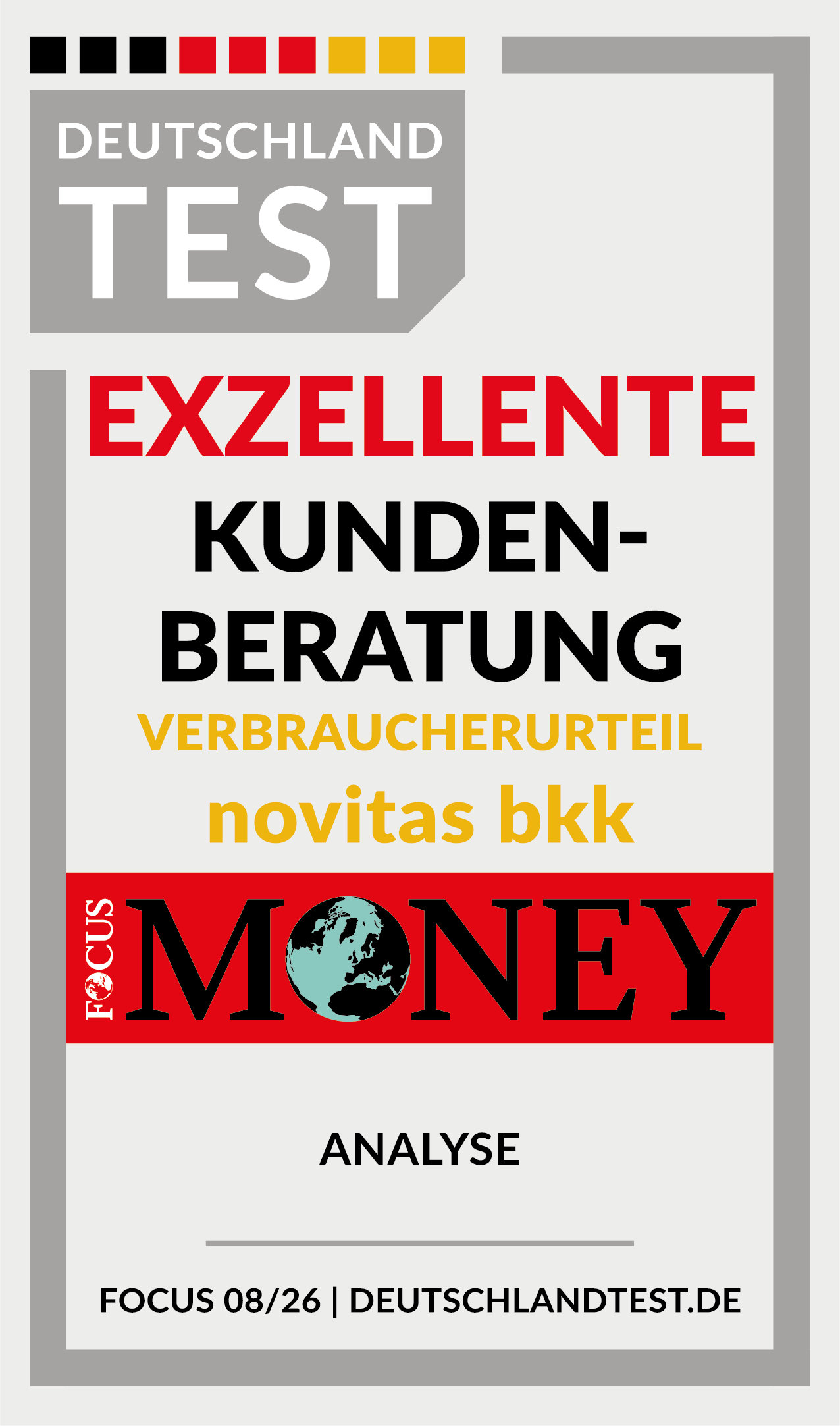 Testsiegel Focus Money - Exzellente Kundenberatung