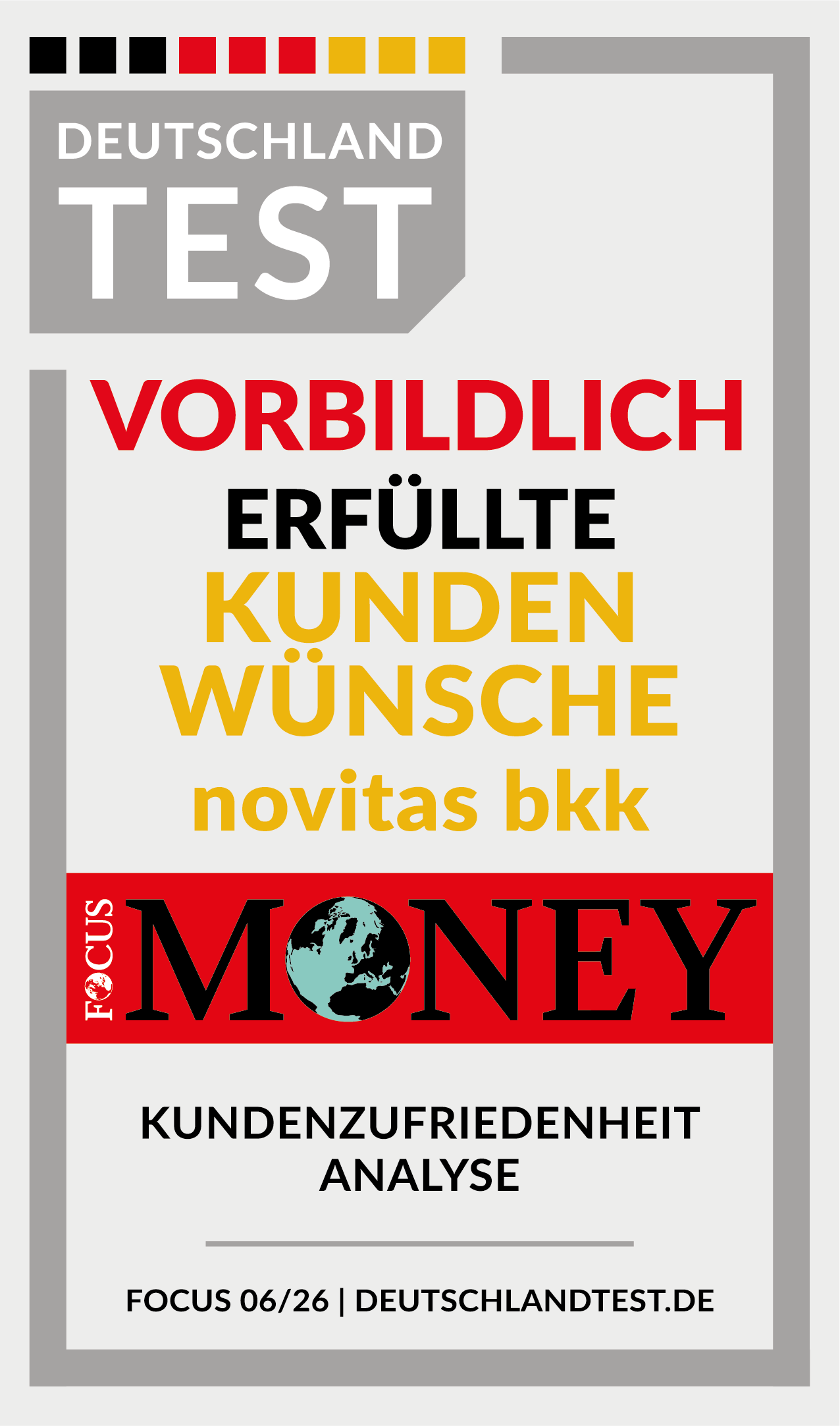 Focus Money Testsiegel - Vorbildlich erfüllte Kundenwünsche