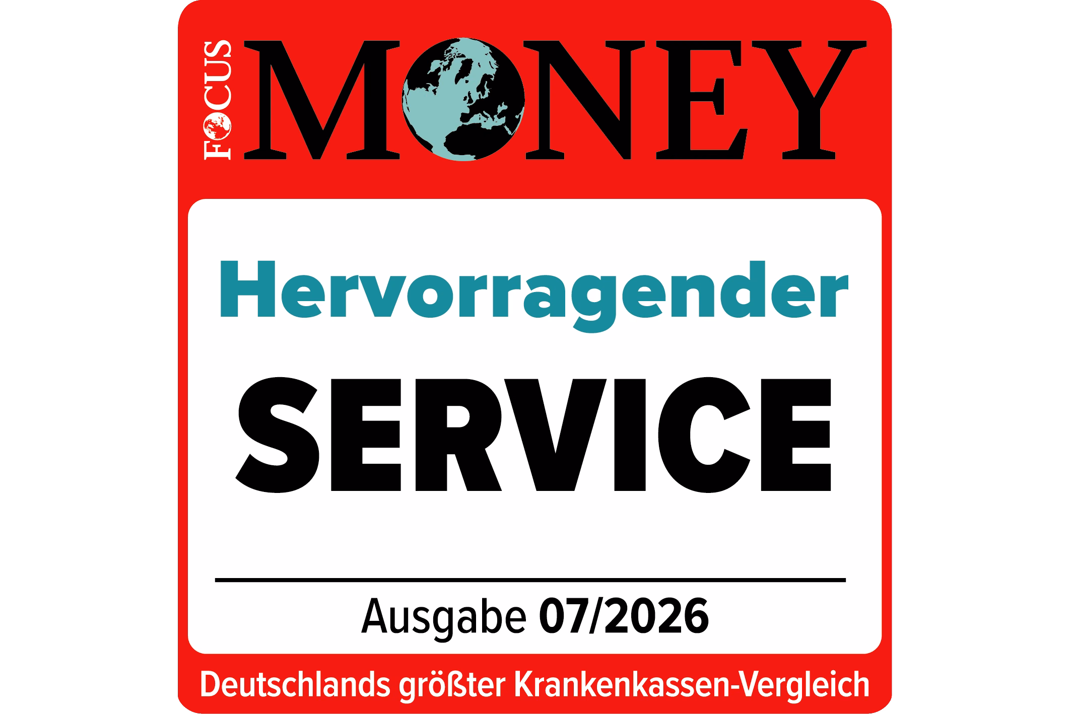 Hervorragender Service - Testsiegel Focus Money
